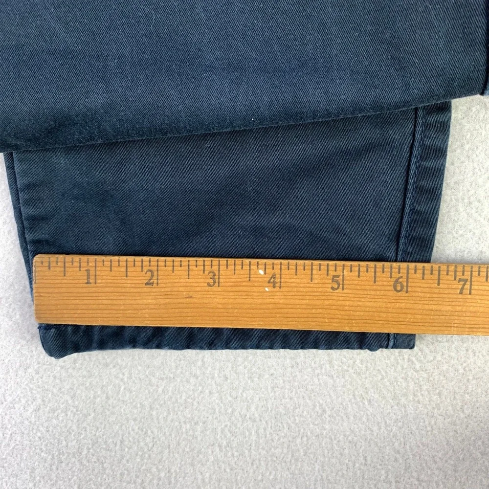 Woolf Originals NY Chinos Men 28 Navy Blue Cotton Twill Slim-Fit Trousers WON